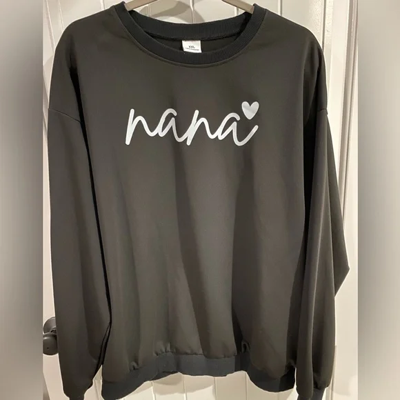 Black 'nana' Sweatshirt and Pants Set - Picture 2 of 7